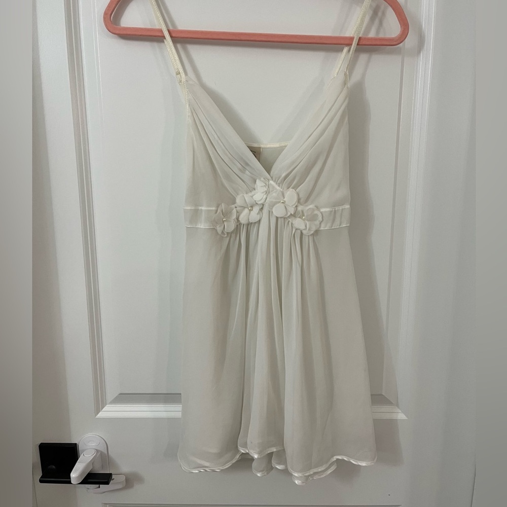 COPY - In Bloom by Jonquil - vintage white floral appliqué lingerie top - size M